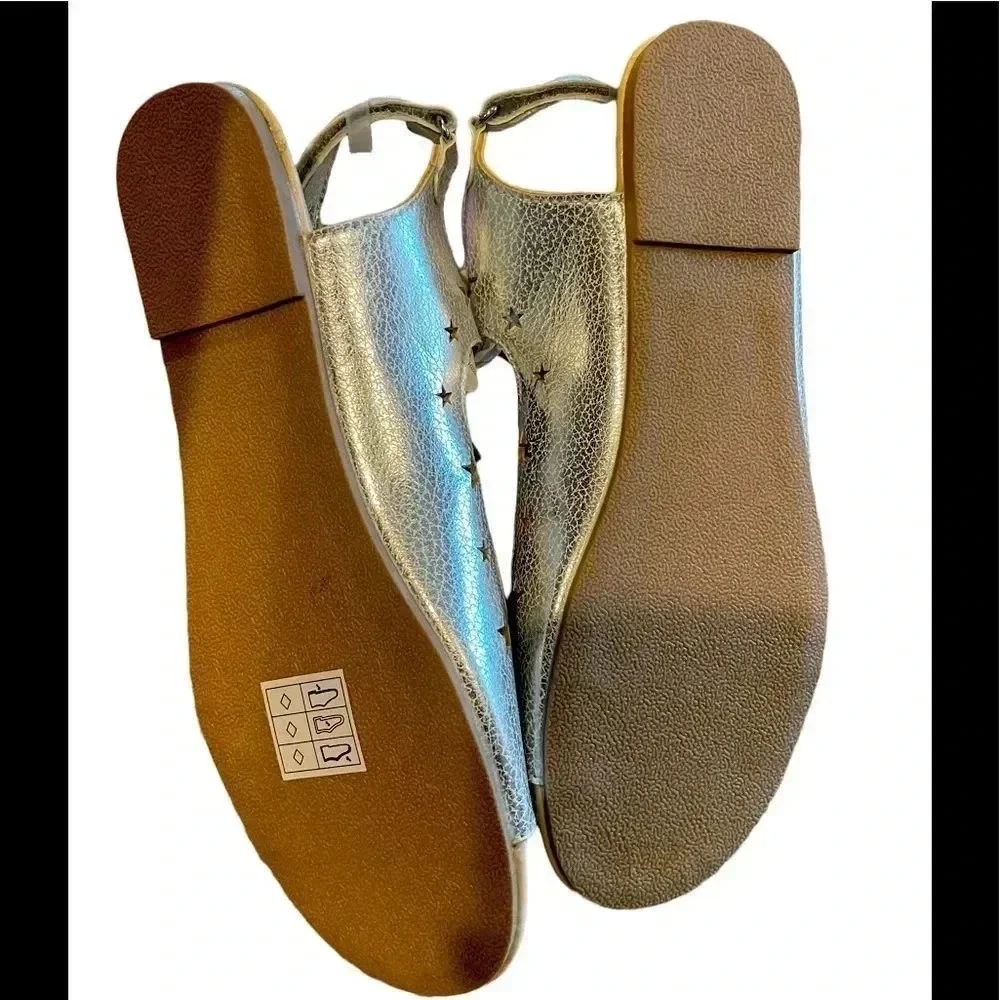 Gymboree Metallic Silver Star Cut-out Sandals
